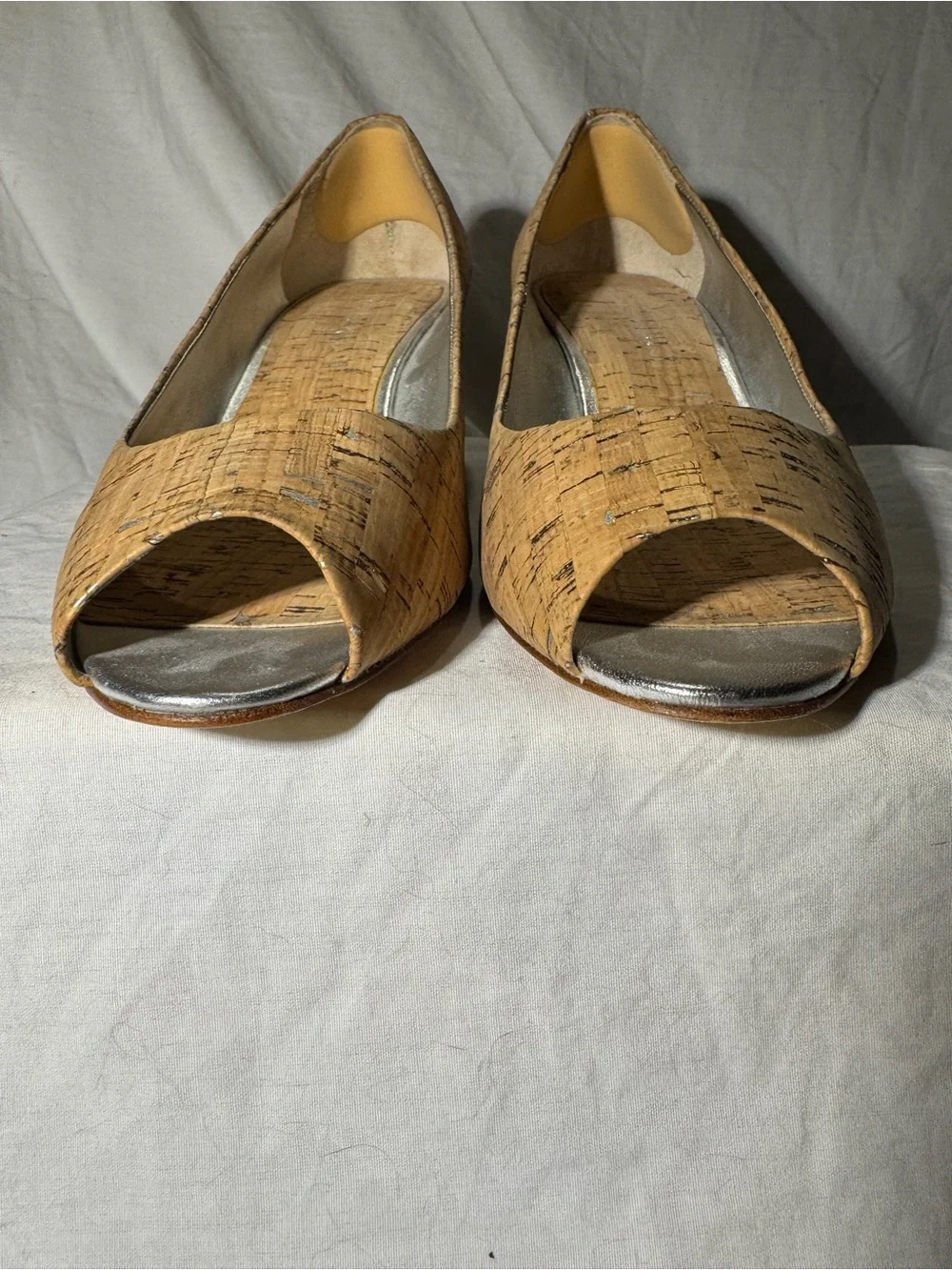 Donald J. Pliner CORK LOW WEGDE PEEP TOE PUMP 11 M $398.00 MSRP LOOKS FANTASTIC